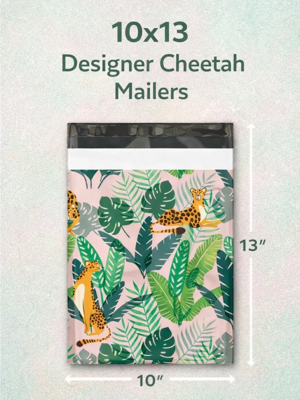 25 Tropical Cheetah Polymailers 10x13 Pink Jungle Shipping Mailers 🌴🐆
